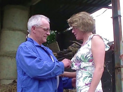 Real Mature Slut In Glasses Rides Dick Of Grey Haired Farmer